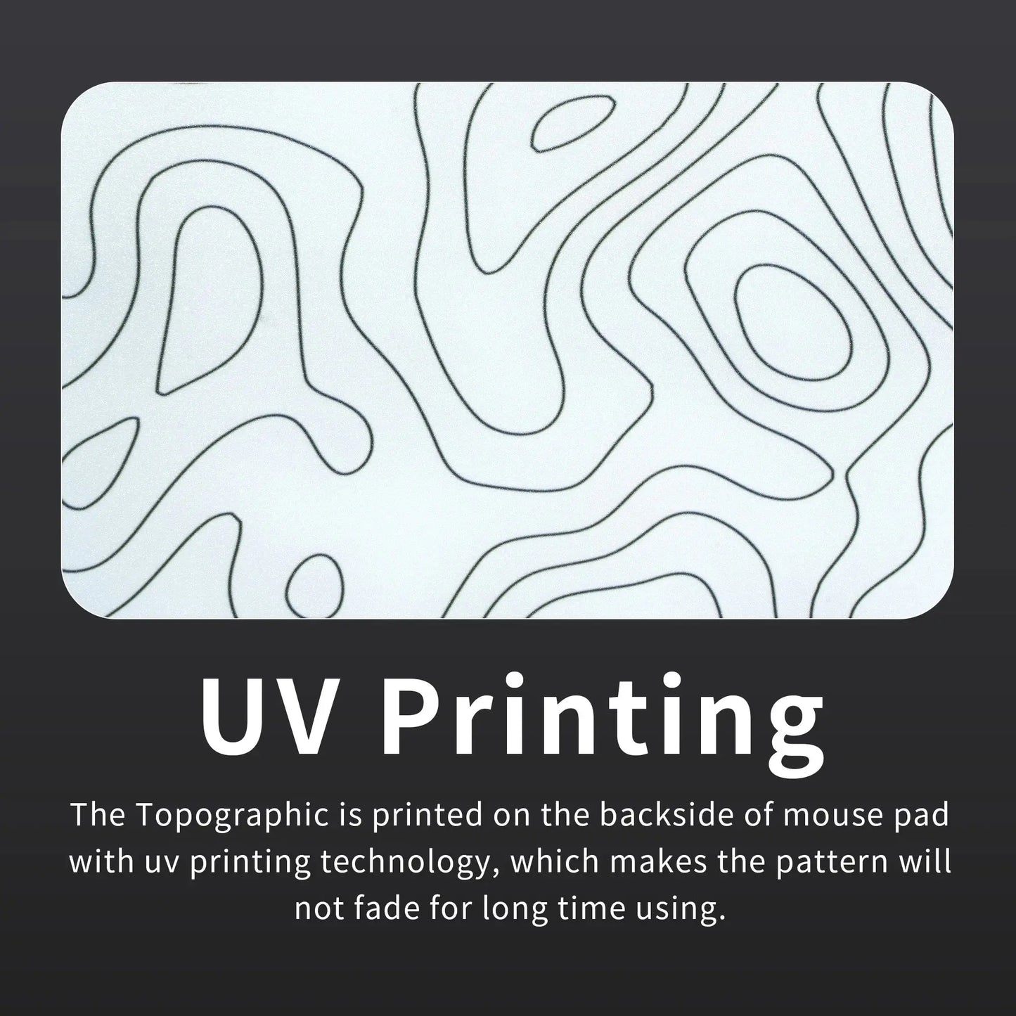 XVX White Glass Mouse Pad Topographic Map Large Glass Gaming Mousepad Hard Mouse Pad for Speed and Precision Suitable for Gaming Dropshipman