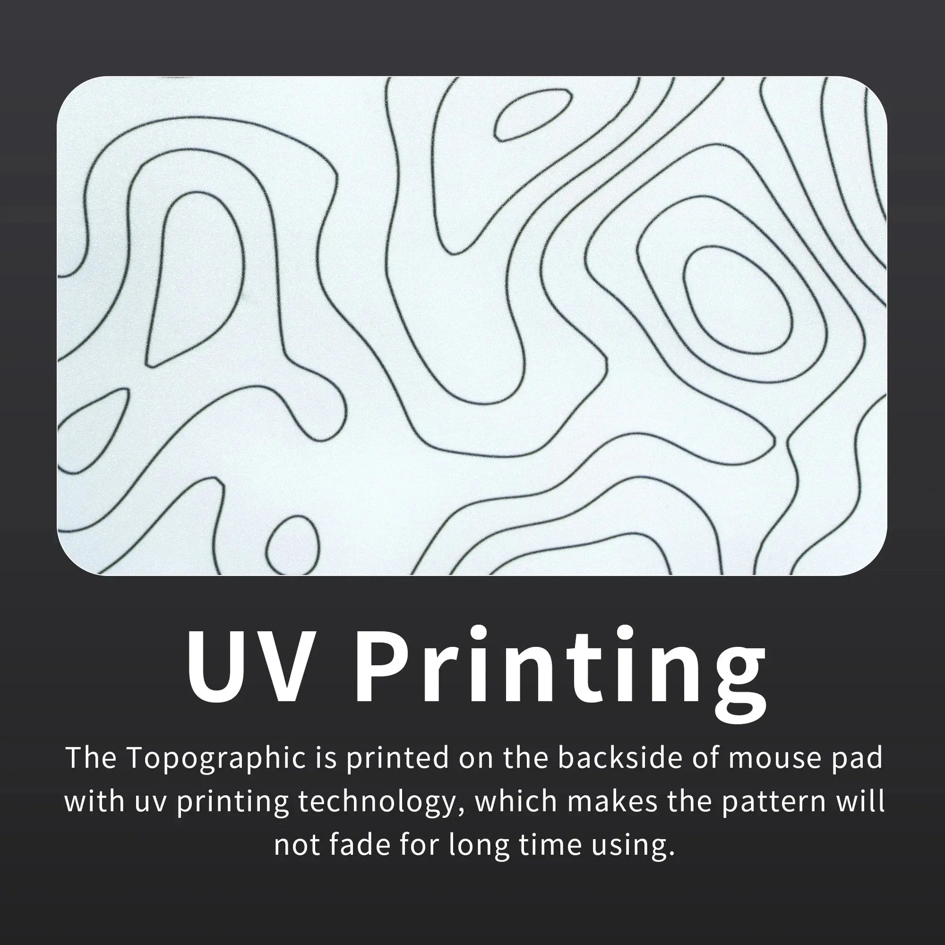 XVX White Glass Mouse Pad Topographic Map Large Glass Gaming Mousepad Hard Mouse Pad for Speed and Precision Suitable for Gaming Dropshipman